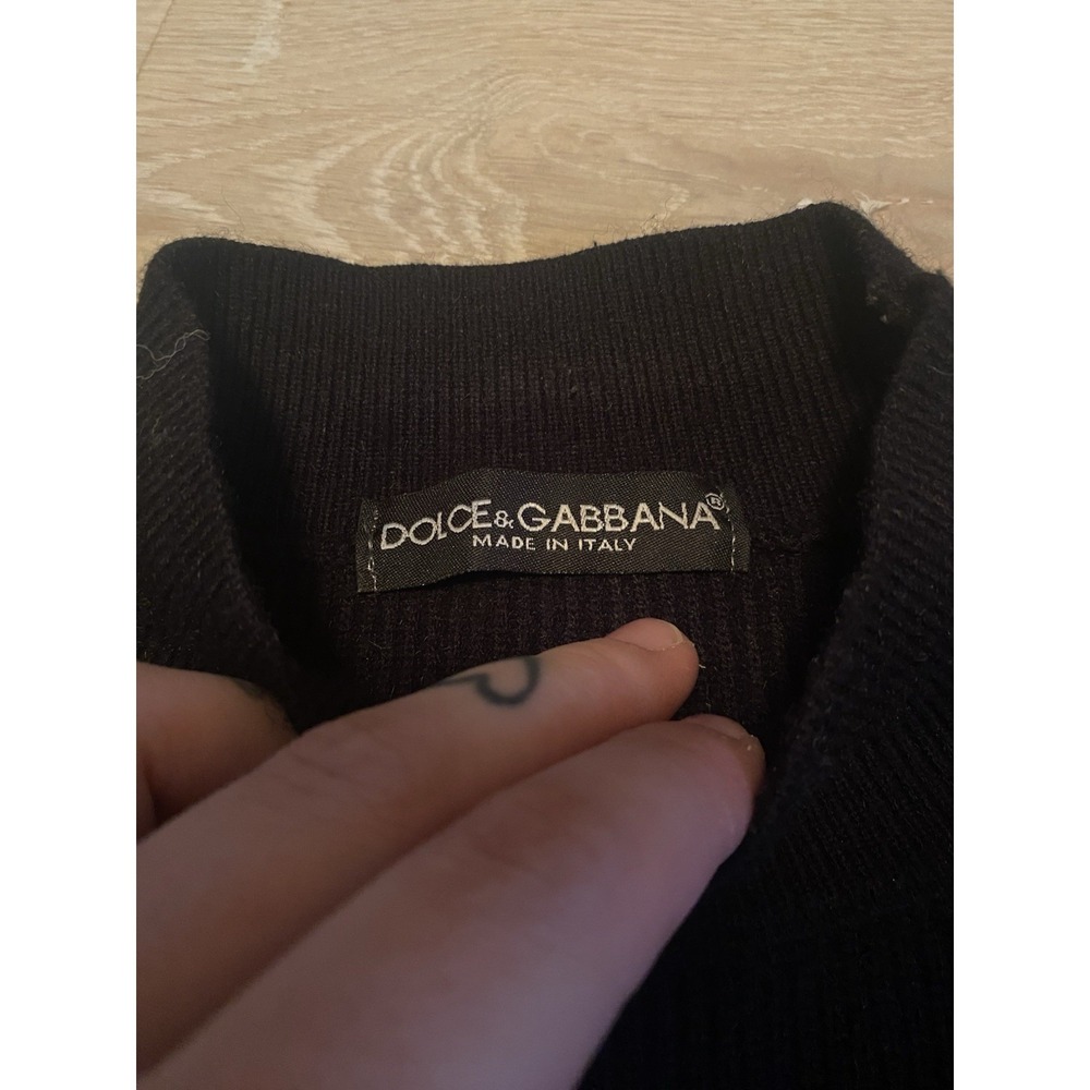 Dolce & Gabbana Black White Lace Panel Knit Sweater Women's Made In Italy - Picture 5 of 7